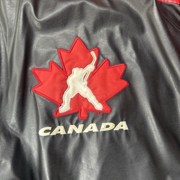 Vintage Steve And Barry’s Canada Hockey Leather Jacket Embroidered Size XXL - Picture 3 of 10